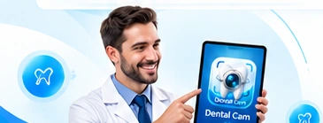 طبيب أسنان يعرض تطبيق DentalCam