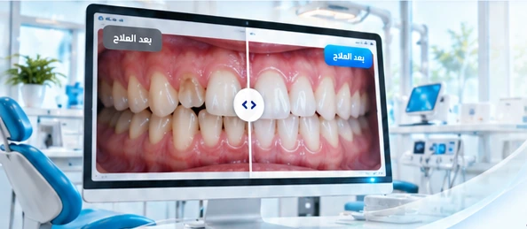 صور مقارنة لنتائج علاج الأسنان